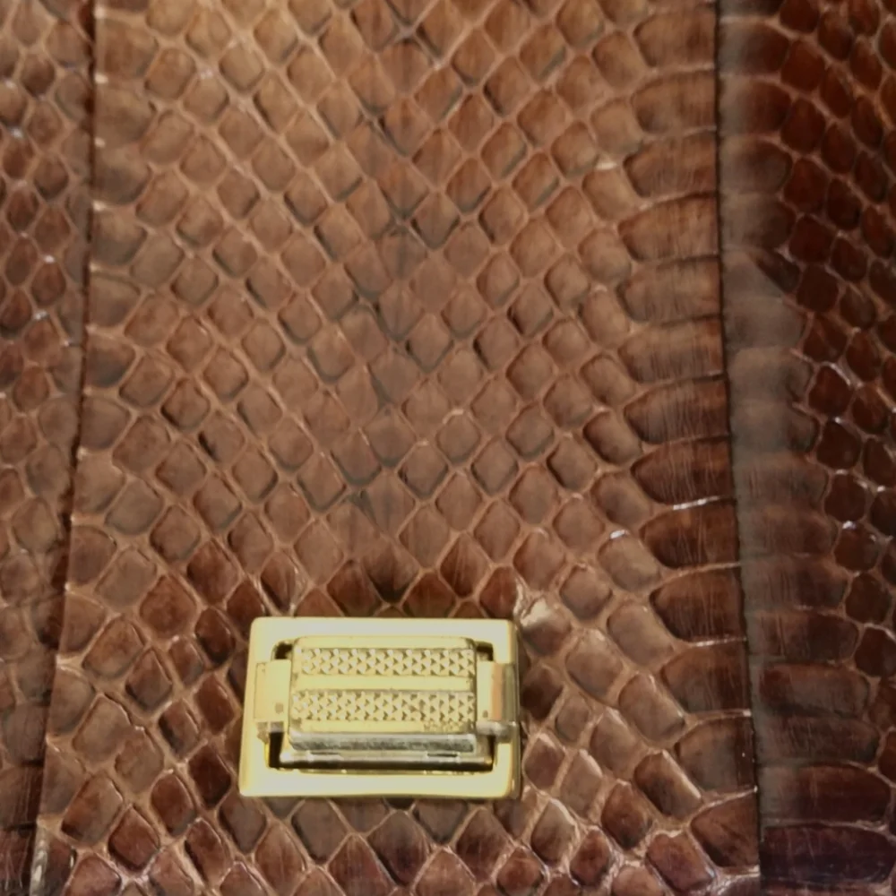 Vintage 50's Sterling genuine Cobra snakeskin satchel bag purse Like new!